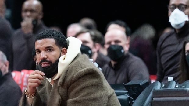 Drake wearing the Nike NOCTA Hot Step ‘White’